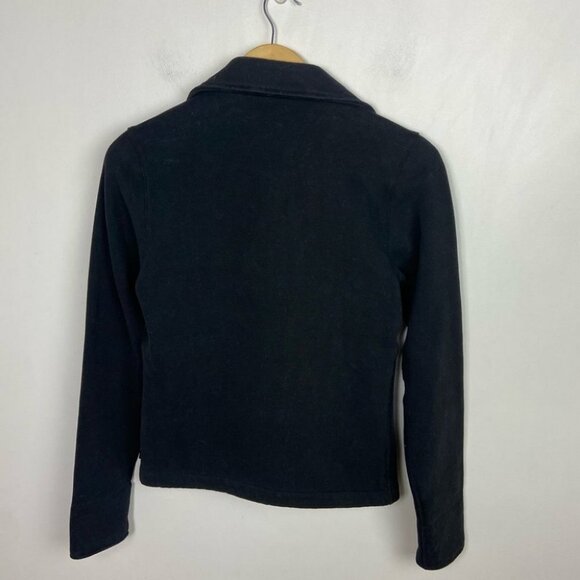 Lululemon Lab Black Moto Jacket Shadow Size 4 Rare Cotton Fleece Biker Gold Zip - Picture 10 of 14